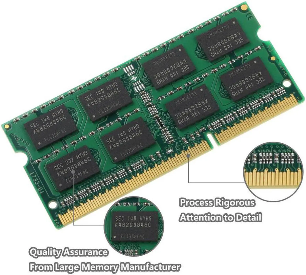 Alt view image 3 of 4 - Avarum 8GB DDR3L 1600MHz SODIMM PC3L-12800 2Rx8 1.35V CL11 Non-ECC Unbuffered 204-Pin SO-DIMM Notebook Laptop RAM Memory Upgrade Module