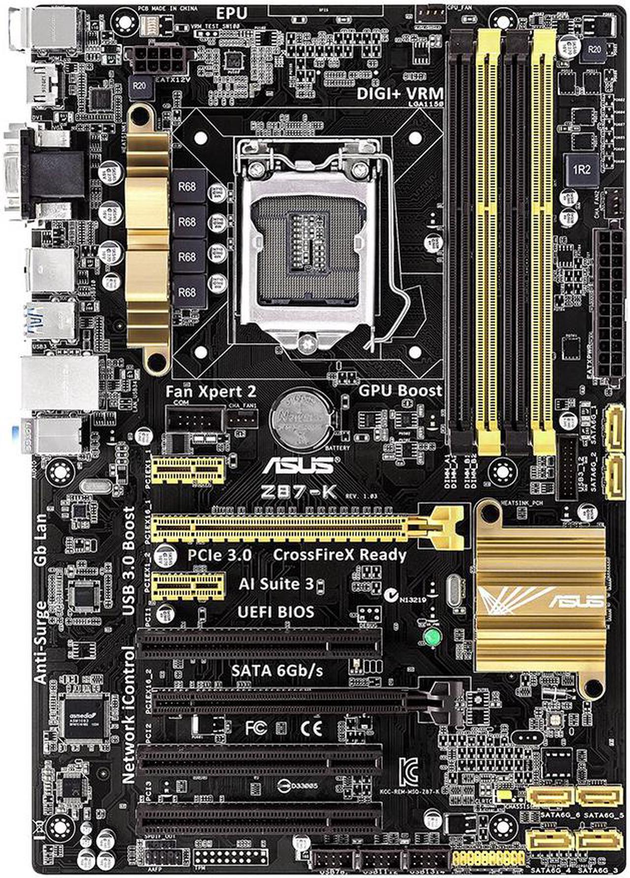 Alt view image 2 of 7 - Asus Z87-K motherboard combo with Xeon E3-1230V3 LGA 1150 CPU 4pcs X 8GB = 32GB 1600MHz DDR3L memory by Avarum Ram