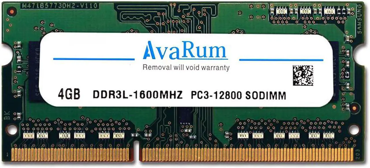 Alt view image 3 of 5 - 16GB (4X4GB) DDR3L-1600Mhz (PC3L 12800) SODIMM 1Rx8 Black Memory for Laptops by Avarum Ram