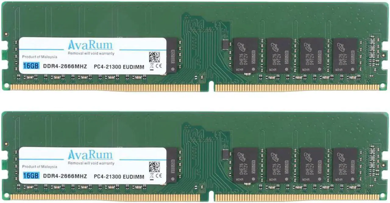 Main image of Dell Compatible 32GB (2X16GB) PC4-21300 DDR4-2666MHz 2Rx8 1.2V ECC UDIMM by Avarum RAM