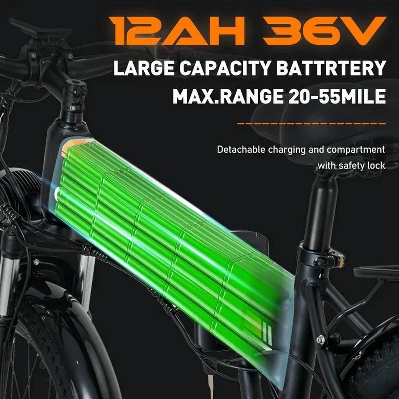 Alt view image 2 of 7 - COLORWAY 26 Folding Electric bike,500W/12AH/36V Removable Battery, Light Aluminum Alloy E bike, Max speed up to 19.99MPH