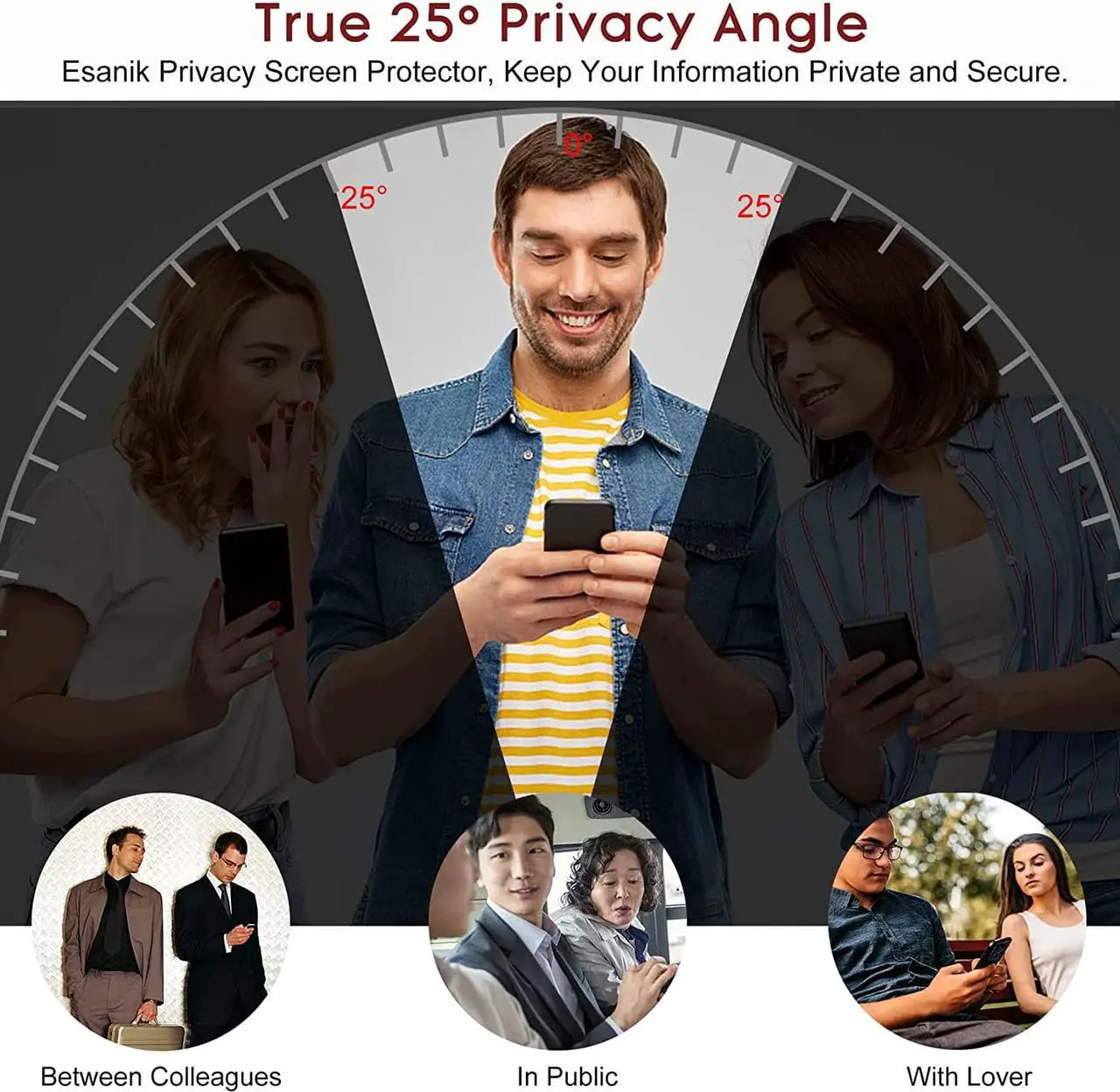 Alt view image 2 of 6 - Esanik Privacy Screen Protector for Samsung Galaxy S22 Ultra 6.8 Inch Screen Protector [2 Pieces], 2 x PET Privacy Film [Non-Glass] + 2 x Camera Tempered Glass Screen Protectors, Anti-Spy Privacy Film