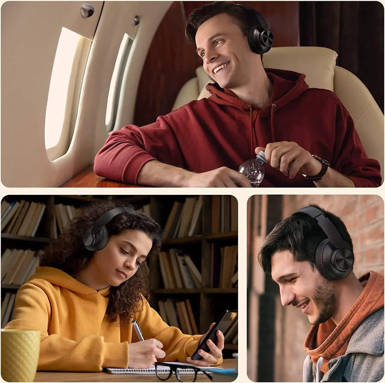 Alt view image 7 of 7 - V8 Wireless Bluetooth Headphones Over Ear, 80 Hours Playtime Wireless Headphones with Deep Bass,Lightweight Foldable Headphones Built-in Mic,HiFi Stereo Sound for Travel Work Laptop PC Cellphone