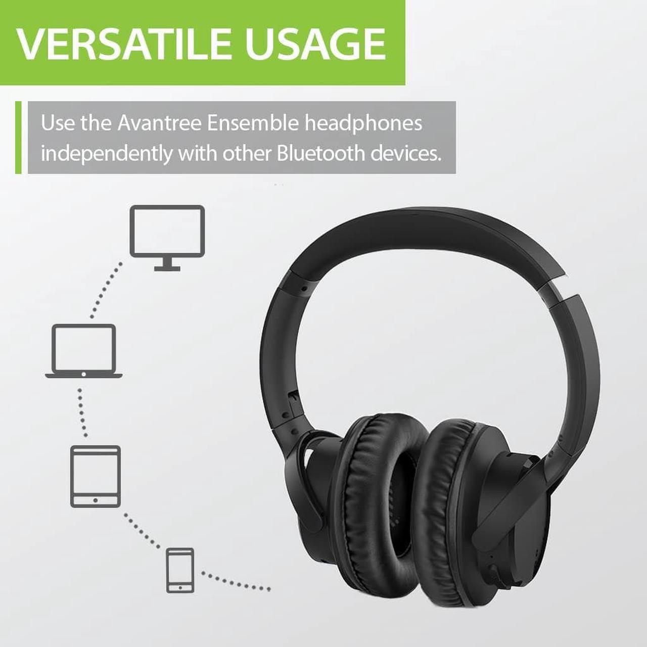 Alt view image 6 of 7 - Avantree Ensemble - Wireless Headphones for TV Watching with Charging Dock & Transmitter, Easy Setup & Comfortable Fit for Seniors, 35hrs Bluetooth Headset, No Lip-Sync Delay, Compatible with All TVs