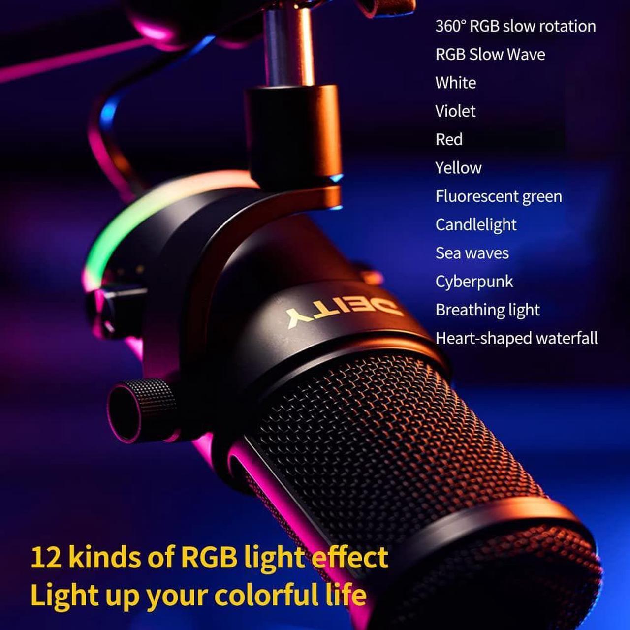 Alt view image 4 of 7 - Deity VO-7U Boom Arm Kit USB Broadcast Microphone Dynamic USB Mic with RGB Lighting Effect for Phones Laptop PS5 Xbox Live Stream Conference Broadcast