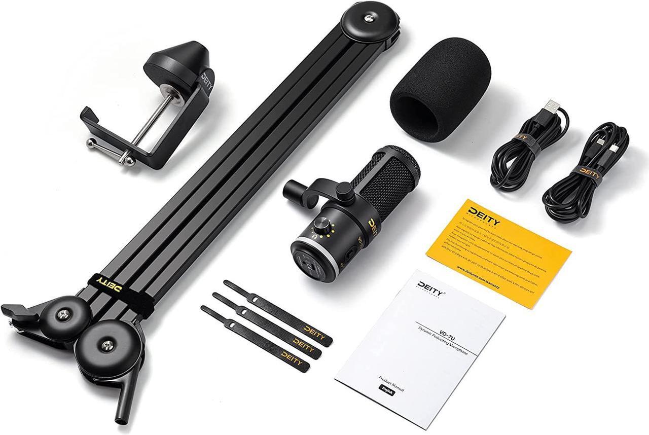 Alt view image 2 of 7 - Deity VO-7U Boom Arm Kit USB Broadcast Microphone Dynamic USB Mic with RGB Lighting Effect for Phones Laptop PS5 Xbox Live Stream Conference Broadcast