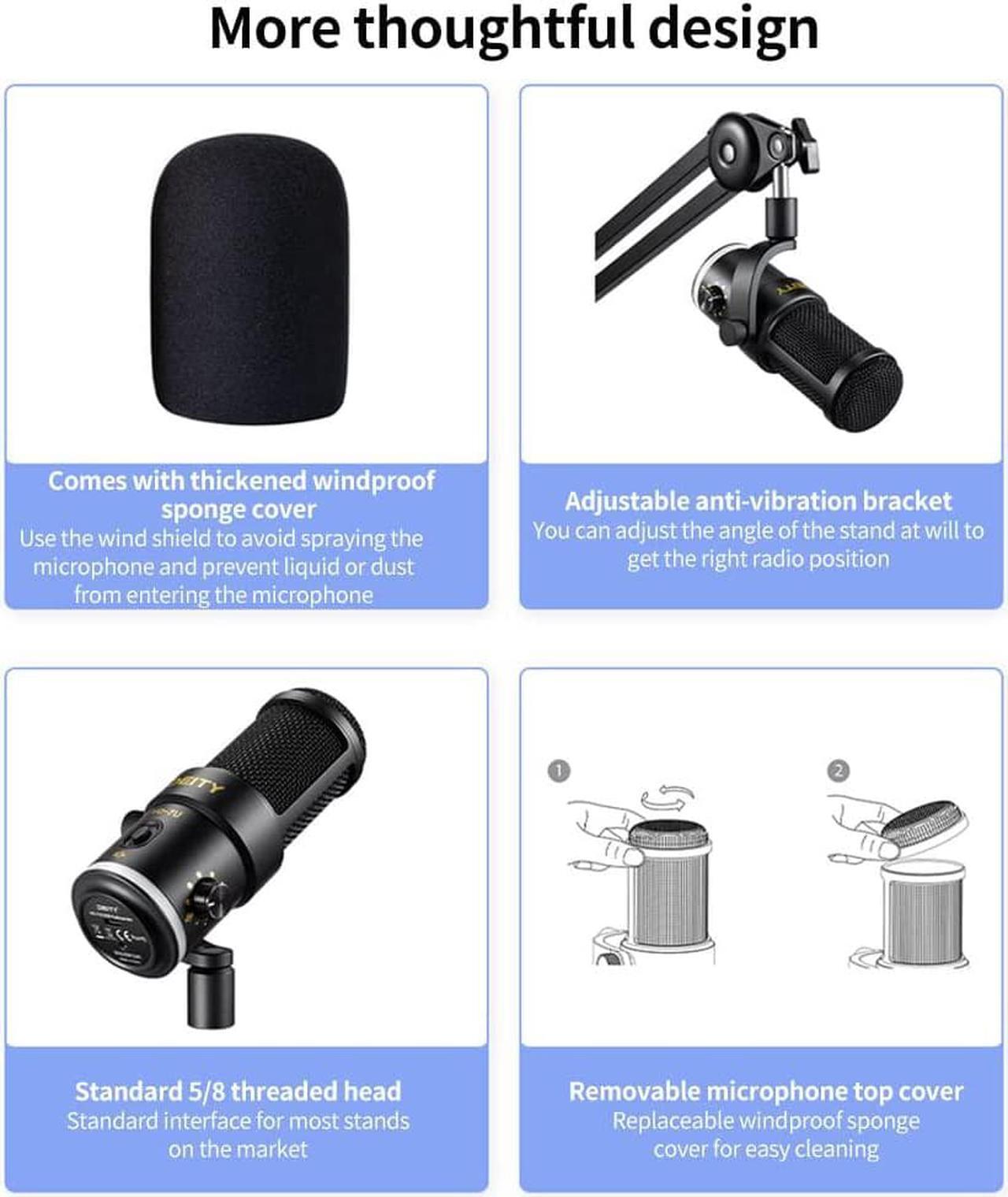 Alt view image 7 of 7 - Deity VO-7U Boom Arm Kit USB Broadcast Microphone Dynamic USB Mic with RGB Lighting Effect for Phones Laptop PS5 Xbox Live Stream Conference Broadcast