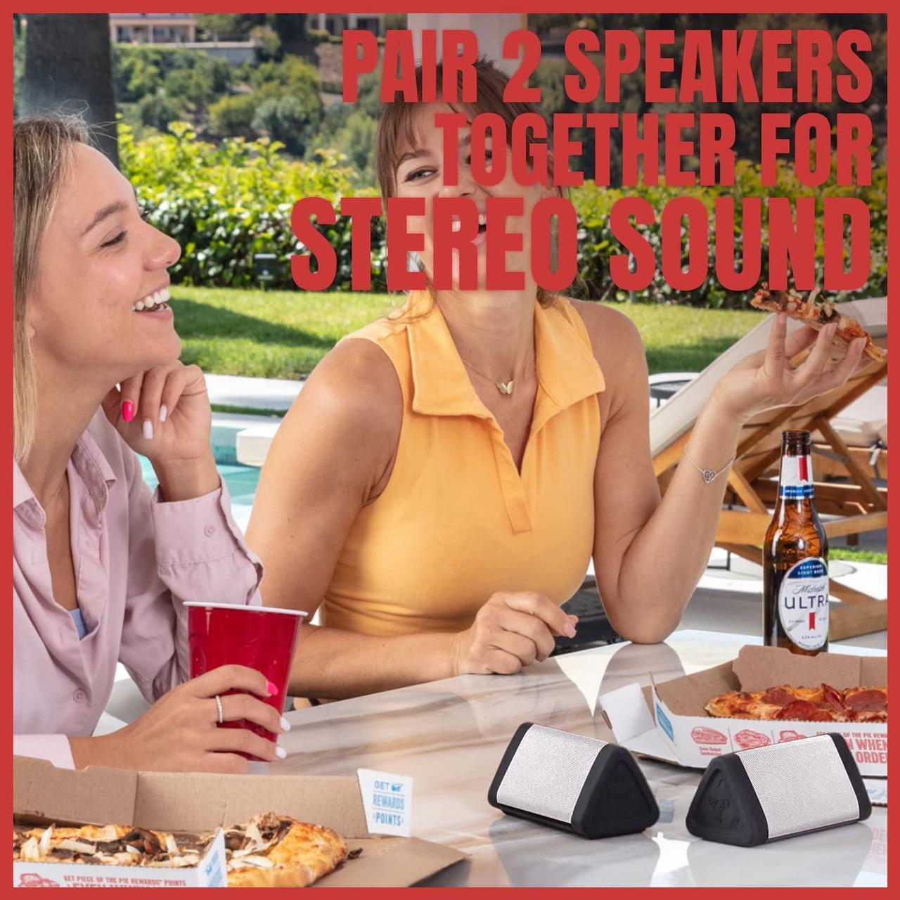 Alt view image 4 of 7 - OontZ Angle 3 Bluetooth Speaker, Portable Wireless Speaker, 10 Watts, Crystal Clear Stereo Sound, Rich Bass, IPX5 Waterproof, Loud Bluetooth Speaker (Black with White Grille)