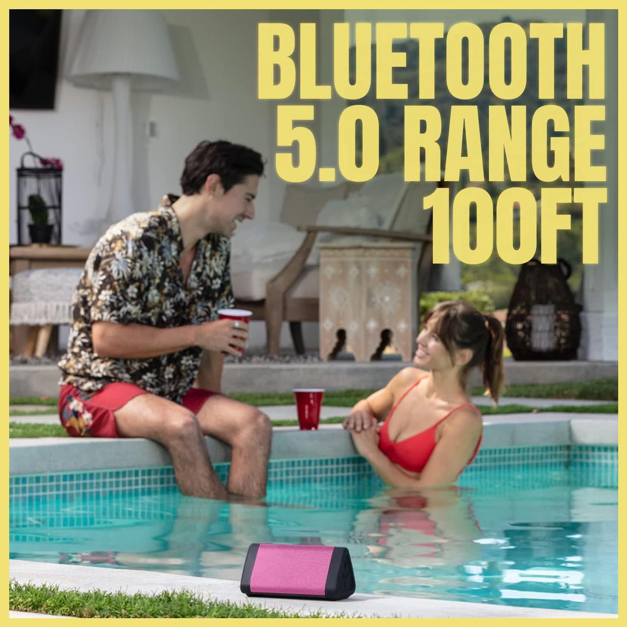 Alt view image 2 of 6 - OontZ Angle 3 Bluetooth Speaker, Portable Wireless Bluetooth 5.0 Speaker, 10 Watts, Crystal Clear Stereo Sound, Rich Bass, IPX5 Water Resistant, Loud Portable Bluetooth Speaker (Pink)