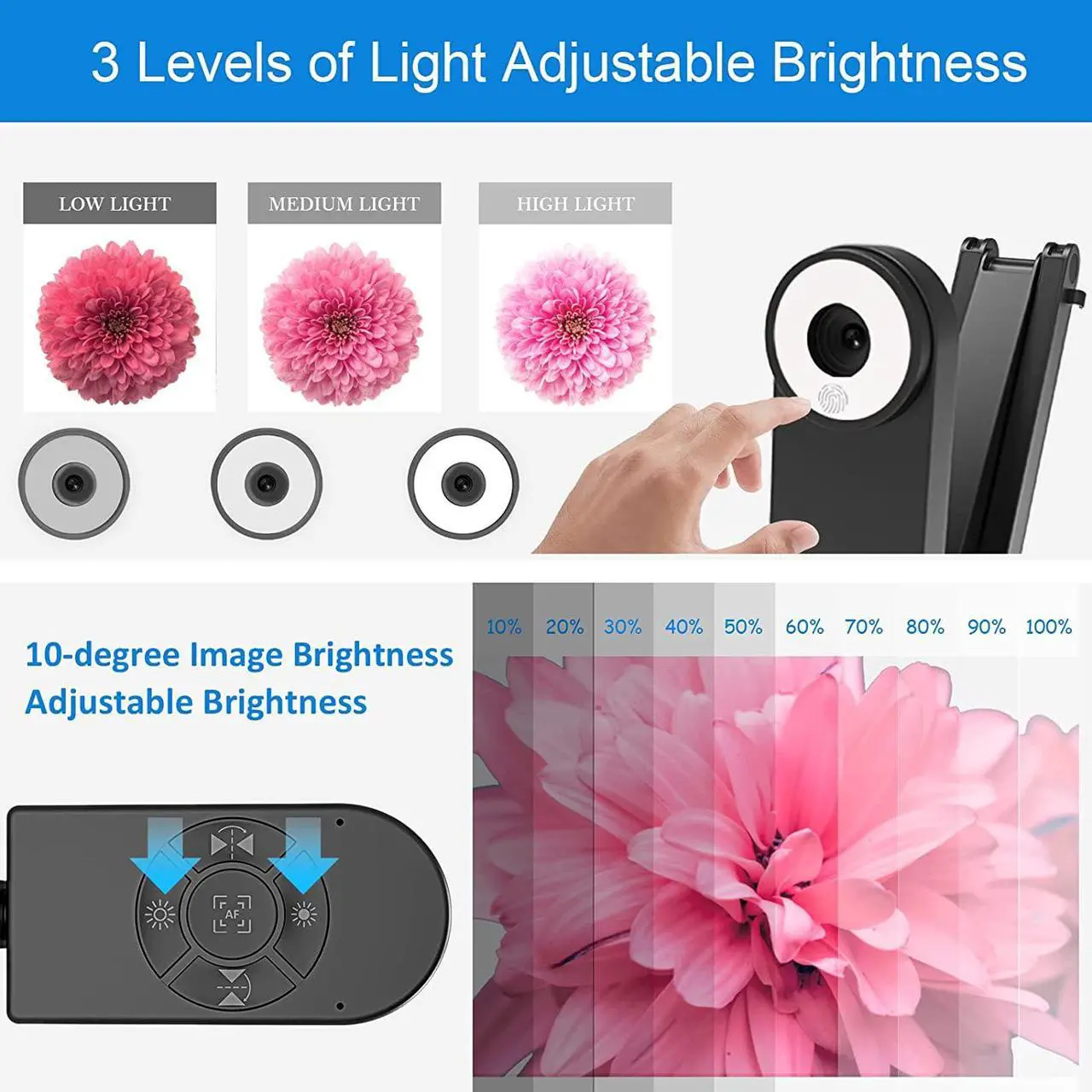Alt view image 6 of 7 - Kitchbai 4K USB Document Camera for Teacher, 8MP Webcam & Visualiser for A3 Size with Dual Microphones, 3-Level LED Light, Image Invert, Foldable for Live Demo, Work with Windows, macOS and Chrome OS
