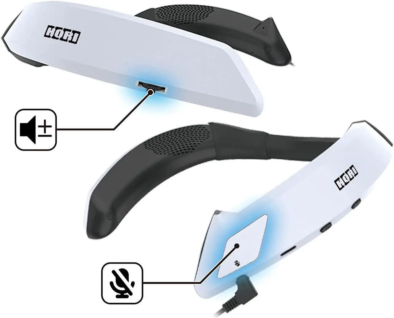 Alt view image 6 of 6 - HORI 3D Surround Gaming Neckset - Wired Wearable Speaker for PS5, PS4, PC - Playstation 5