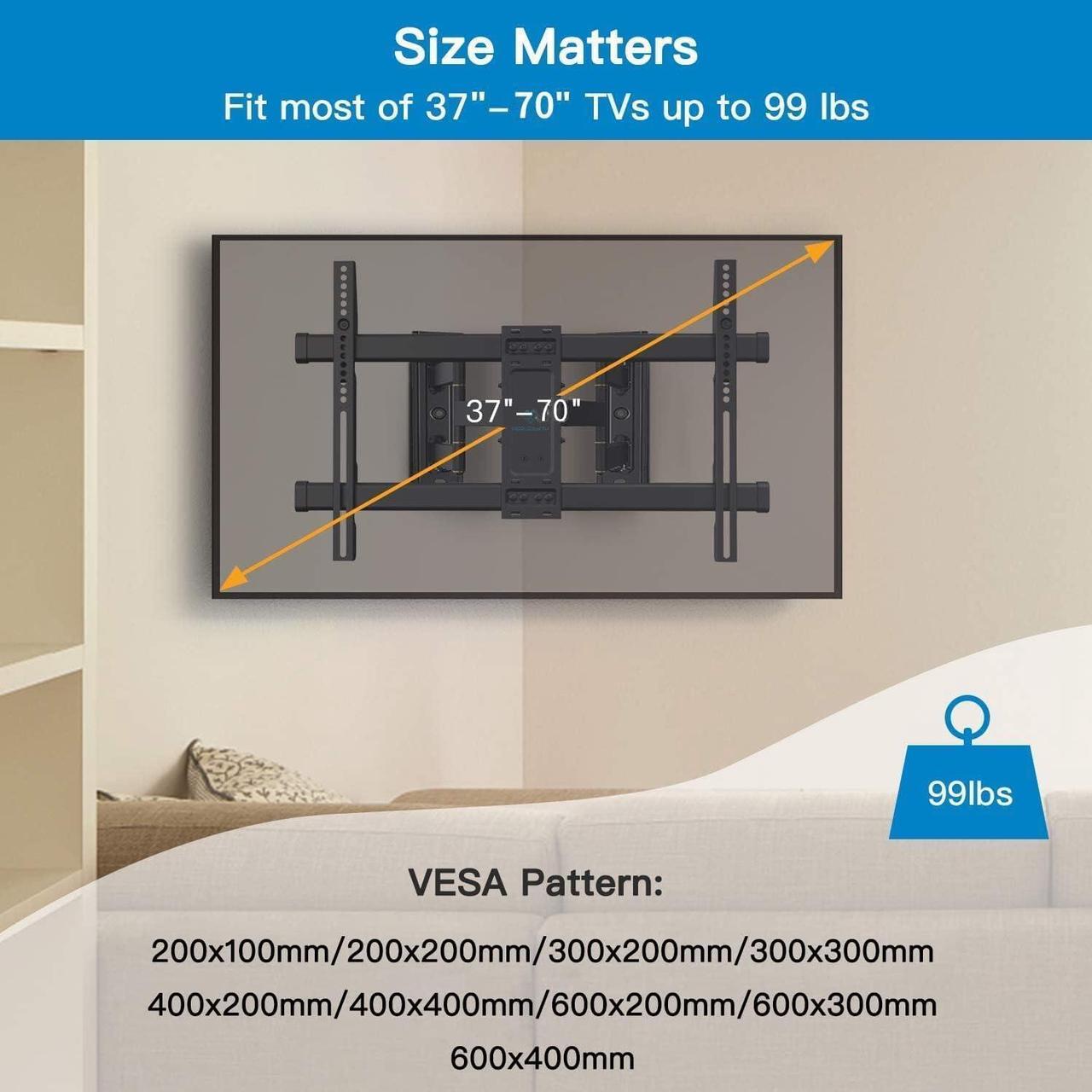 Alt view image 3 of 7 - Corner TV Wall Mount PSCLF1 (Black)