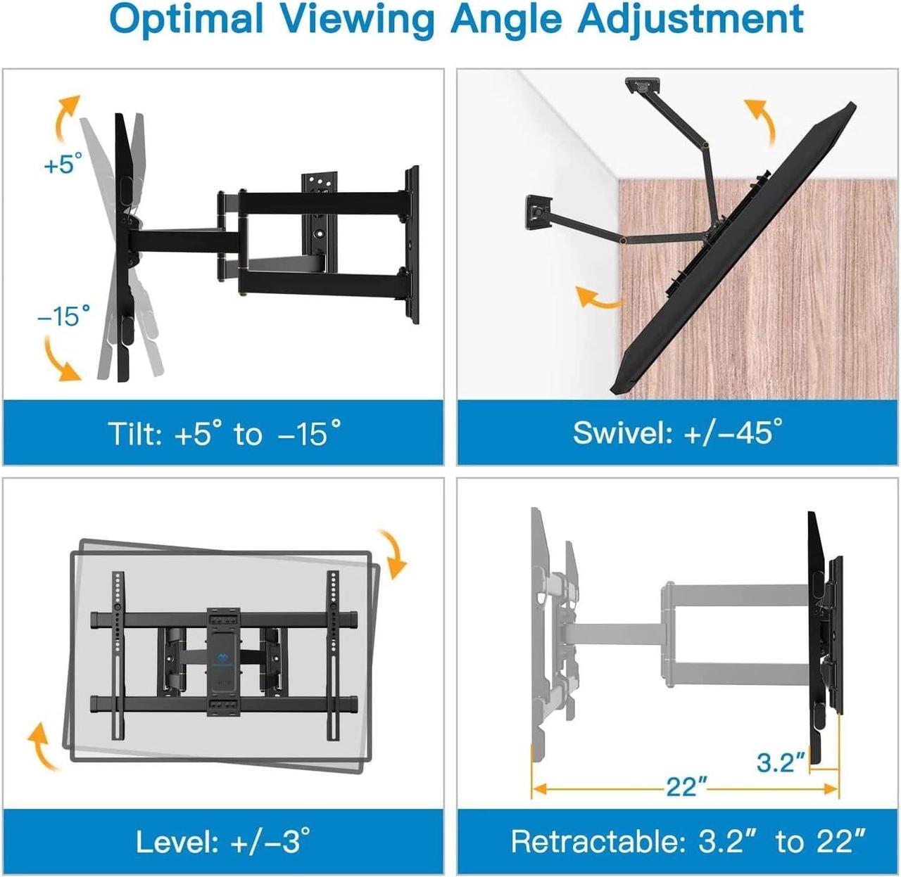 Alt view image 4 of 7 - Corner TV Wall Mount PSCLF1 (Black)