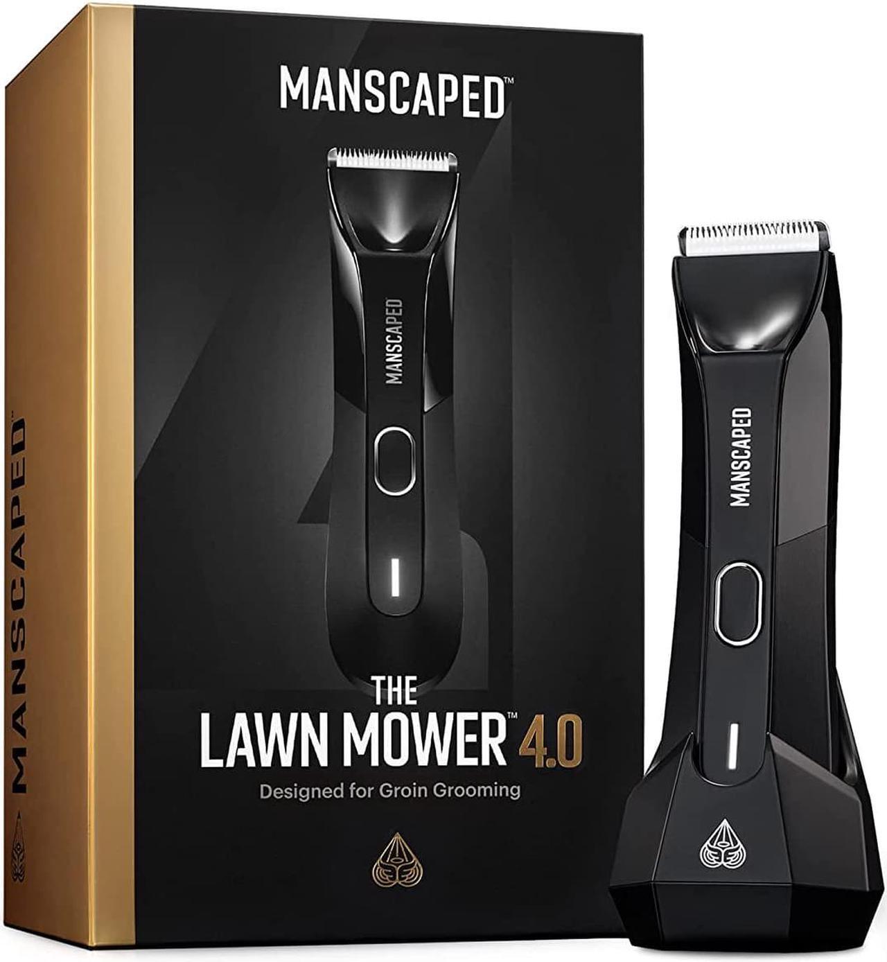 Main image of MANSCAPED® The Lawn Mower® 4.0, Electric Groin Hair Trimmer, Replaceable SkinSafe® Ceramic Blade Heads, Waterproof Wet/Dry Clippers, Rechargeable, Wireless Charging, Male Hygiene Grooming Razor