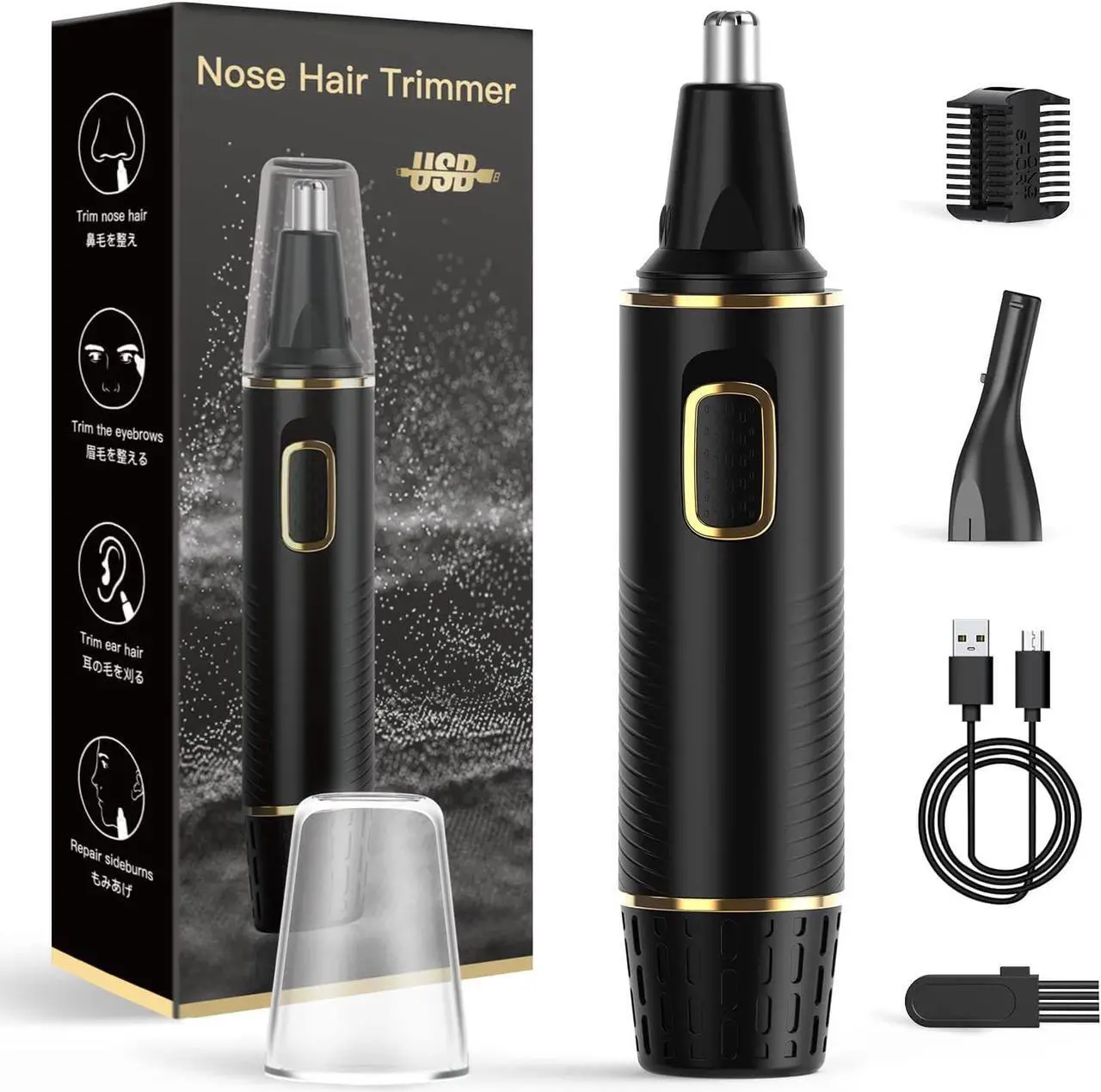 Main image of Nose Hair Trimmer for Men, 2025 Painless USB Rechargeable Nose Hair Trimmer, Ear and Nose Hair Trimmer for Men, Professional Facial Hair Trimmer with IPX7 Waterproof Dual Edge Blades