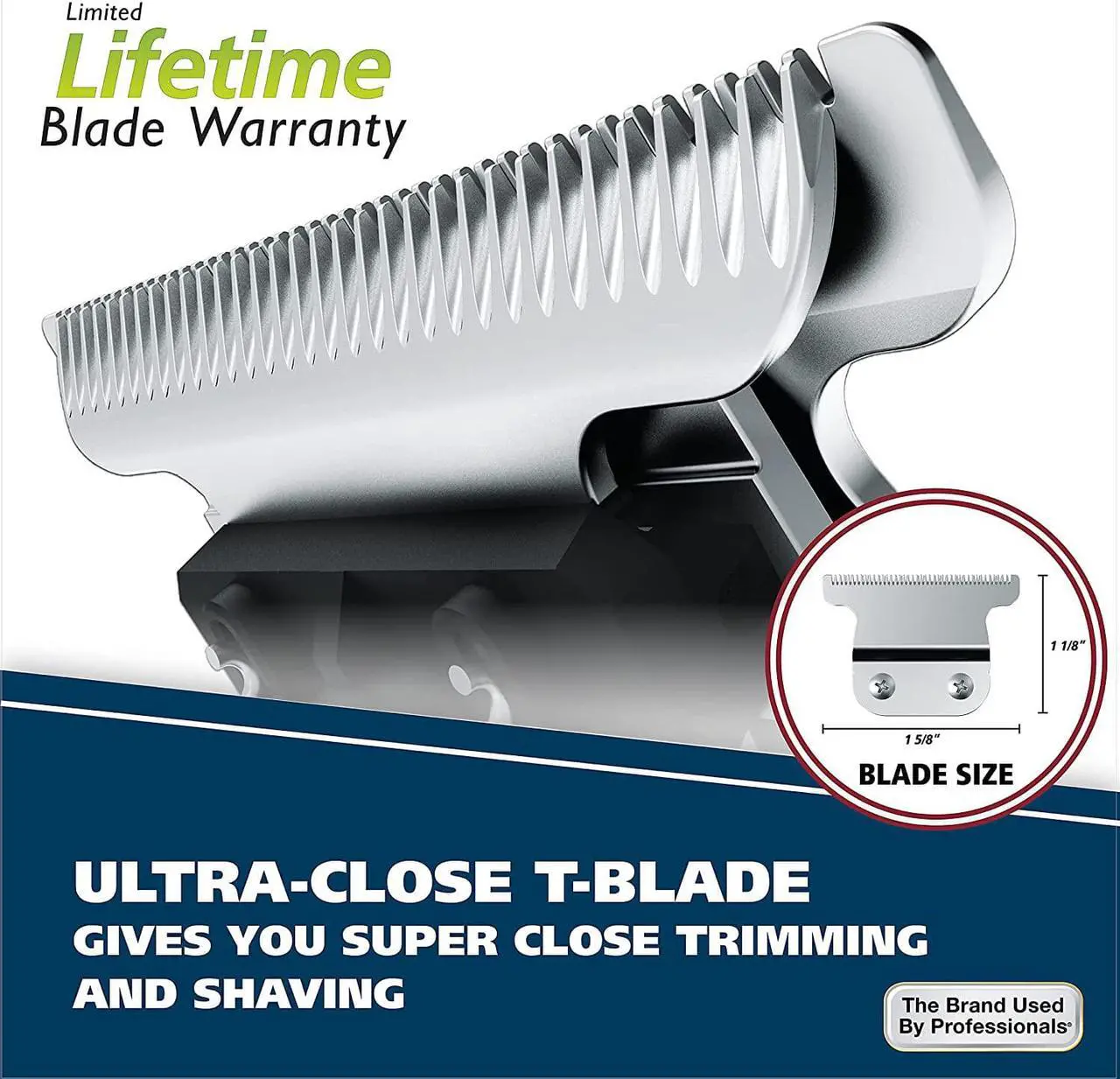 Alt view image 3 of 7 - Wahl Aqua Blade® Rechargeable Wet/Dry Lithium-Ion Deluxe Beard Trimmer for Men - Interchangeable Heads for Detailing, Hair, Mustache and Body Grooming - Model 9899-100