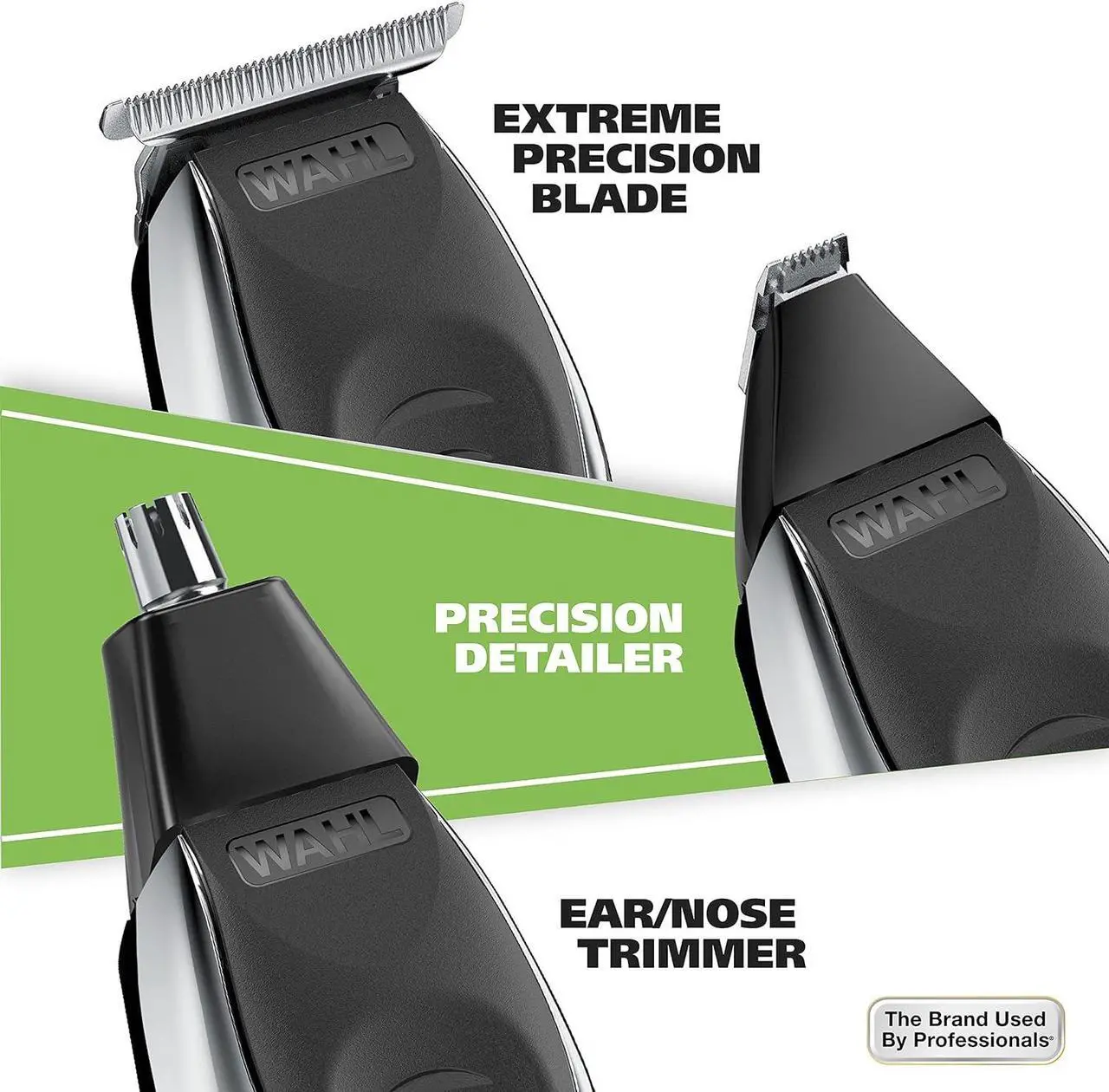 Alt view image 4 of 7 - Wahl Aqua Blade® Rechargeable Wet/Dry Lithium-Ion Deluxe Beard Trimmer for Men - Interchangeable Heads for Detailing, Hair, Mustache and Body Grooming - Model 9899-100