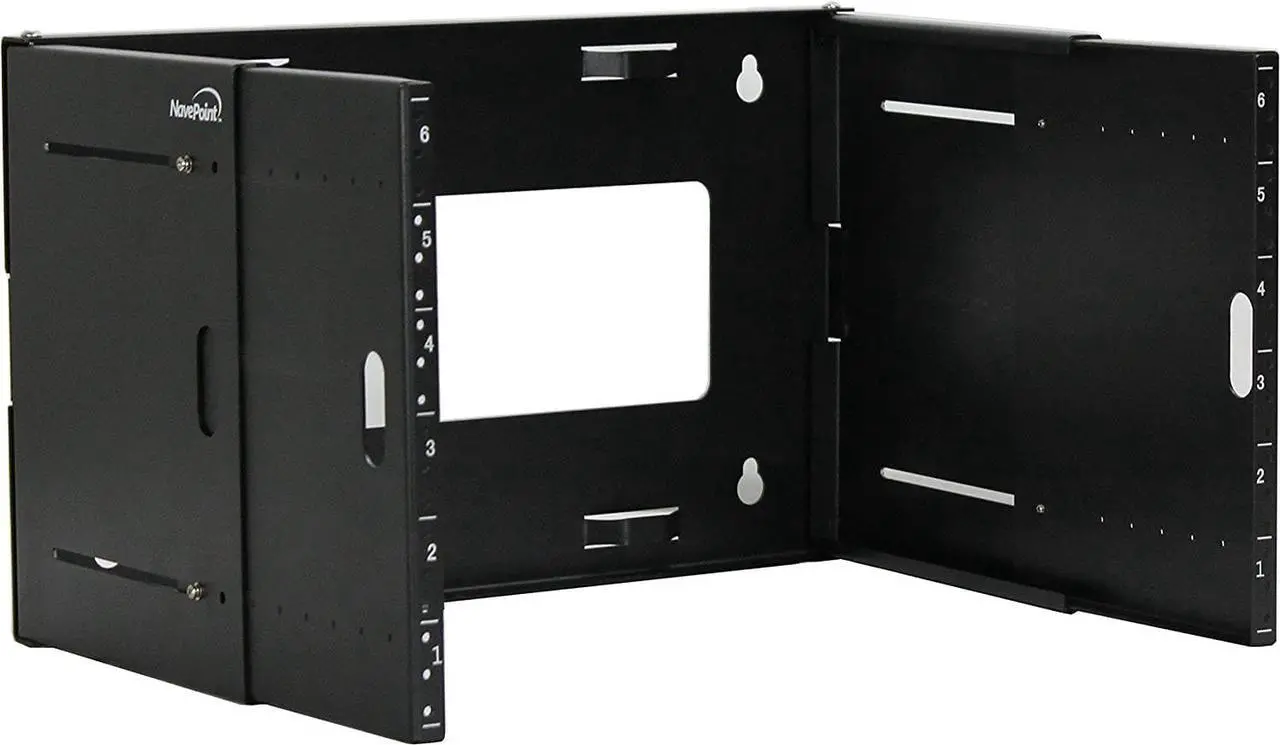 Main image of Navepoint 6U Wall Mount Bracket Extendable Network Equipment Rack Threaded Standard 19 Inch