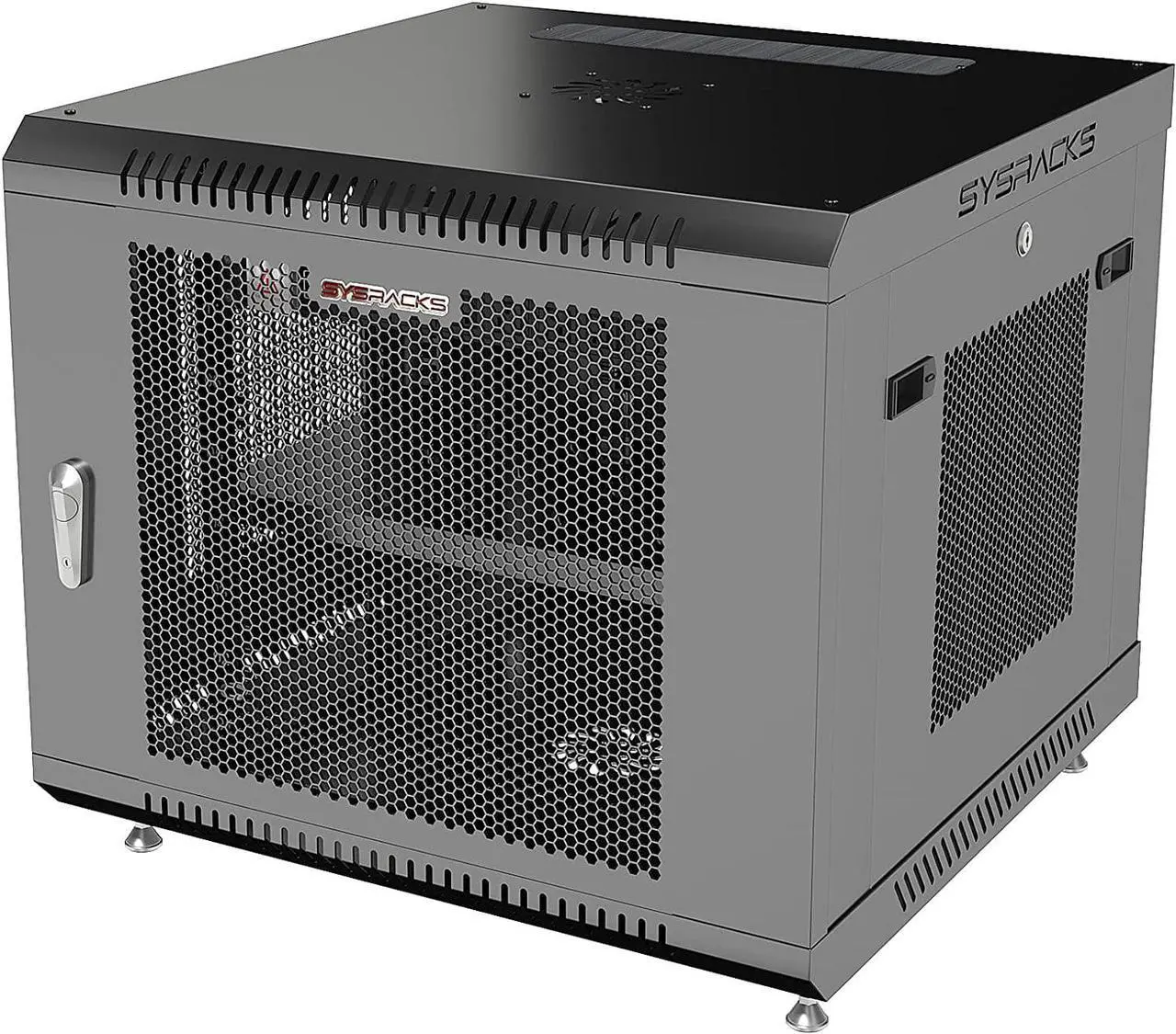 Main image of Sysracks - Server Rack - Wall Cabinet - Wall Mount Rack on Casters Locking Network Enclosure with Fans - VENTED Door Audio Rack - Network Rack - 24 Inch Depth AV Cabinet (9U (24W x24 Dx20 H))