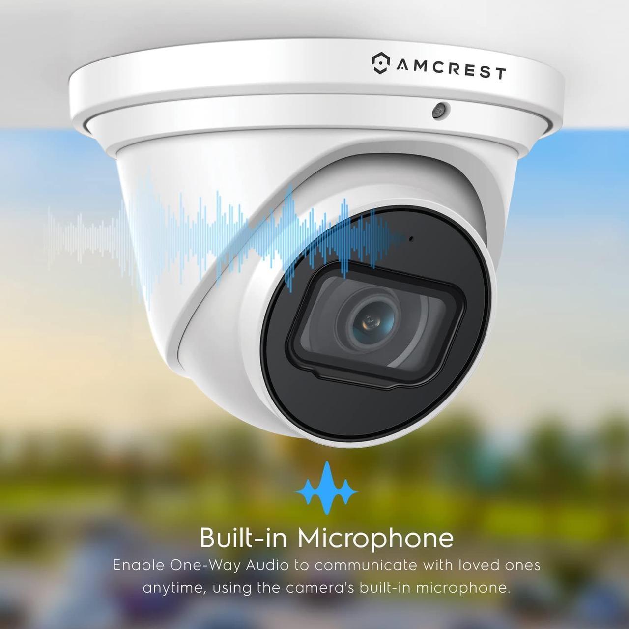 Alt view image 4 of 7 - Amcrest UltraHD 4K (8MP) Outdoor Security IP Turret PoE Camera, 3840x2160, 98ft NightVision, 2.8mm Lens, IP67 Weatherproof, MicroSD Recording (256GB), White
