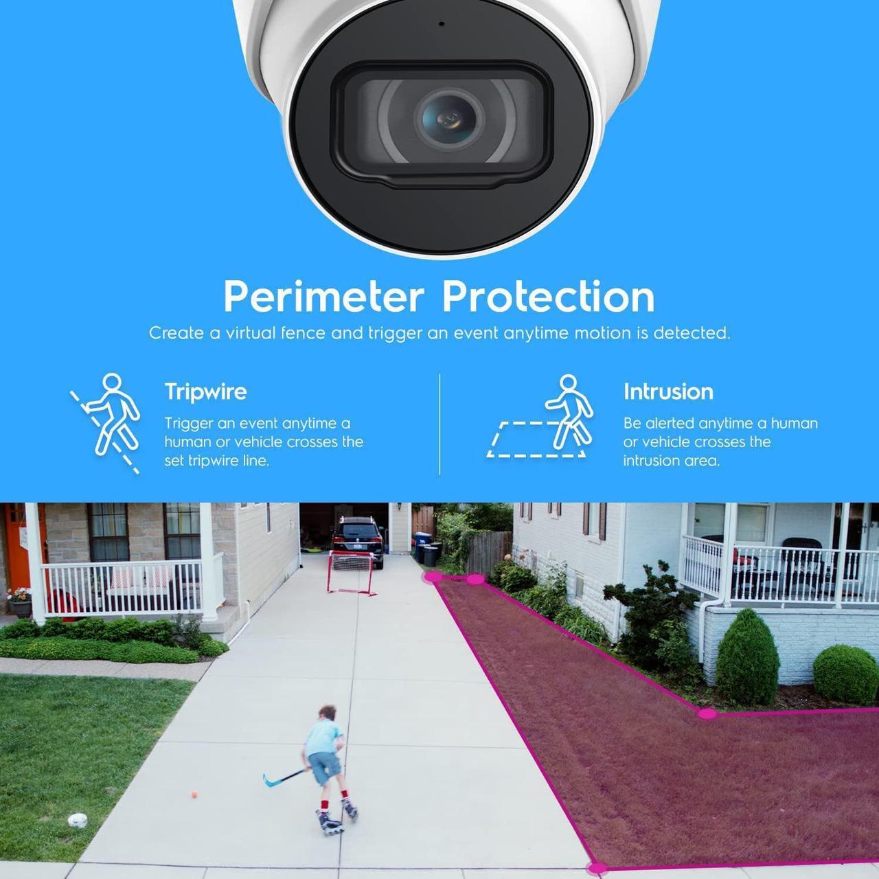 Alt view image 3 of 7 - Amcrest UltraHD 4K (8MP) Outdoor Security IP Turret PoE Camera, 3840x2160, 98ft NightVision, 2.8mm Lens, IP67 Weatherproof, MicroSD Recording (256GB), White