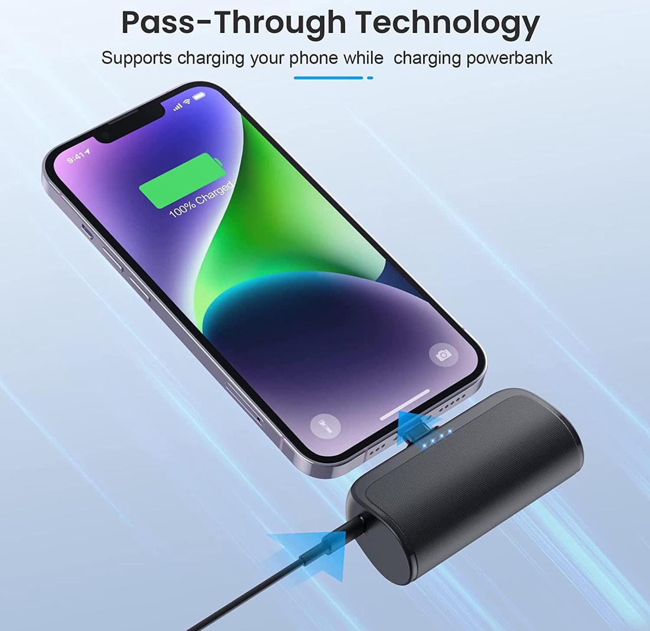Alt view image 6 of 7 - Mini Portable Charger Power Bank for iPhone 5200mAh Portable Phone Charger Ultra-Compact PD Fast Charging Battery Pack Compatible with iPhone 14/14 Plus/Pro Max/13/12/12 Mini/11/XS/XR/X/8/7/6/6s