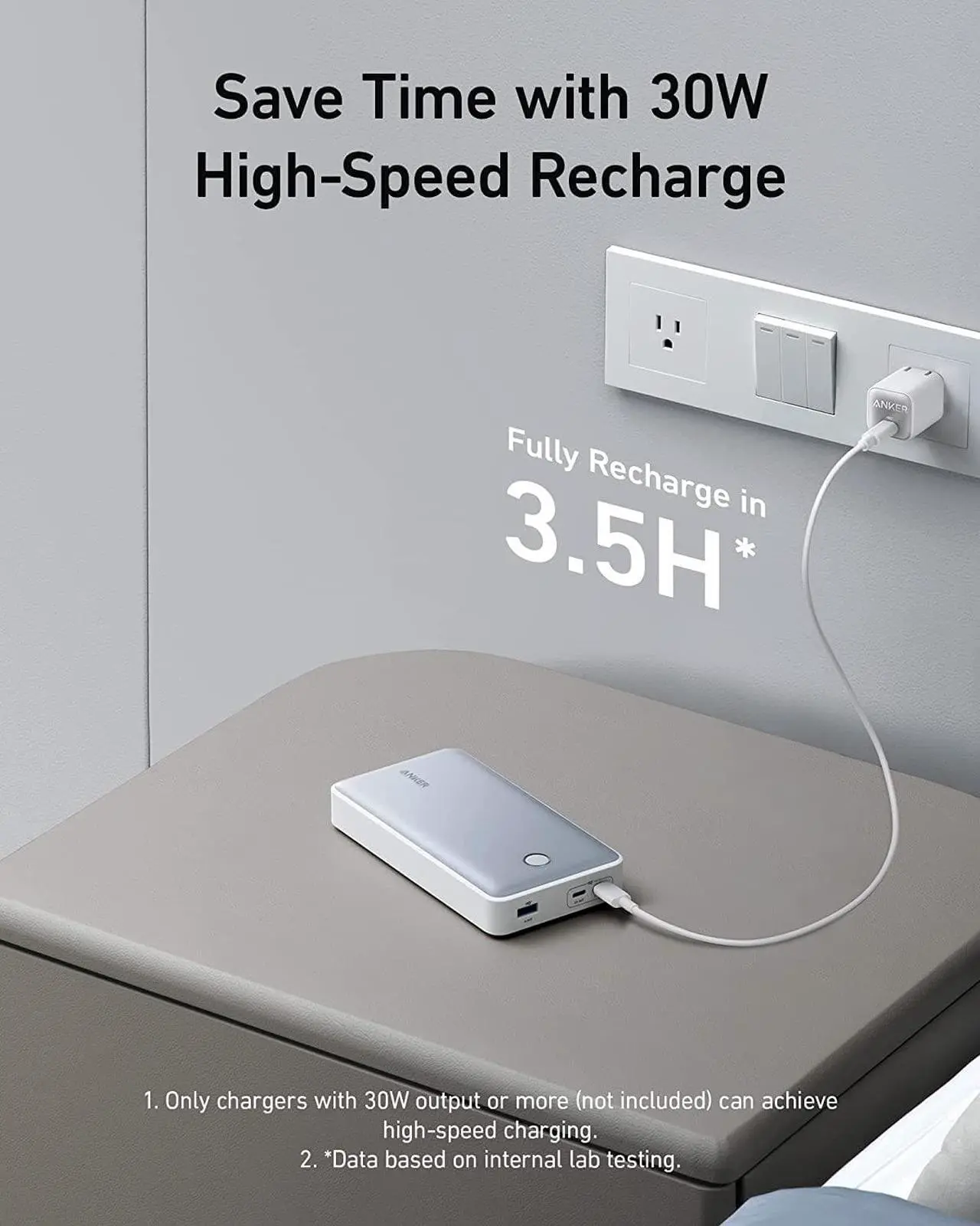 Alt view image 3 of 6 - Anker Portable Charger, 24,000mAh 65W Power Bank, 537 Power Bank (PowerCore 24K for Laptop), for MacBook Pro, Microsoft Surface, iPad Pro, iPhone 14 Pro, Apple Watch Series 5, and More