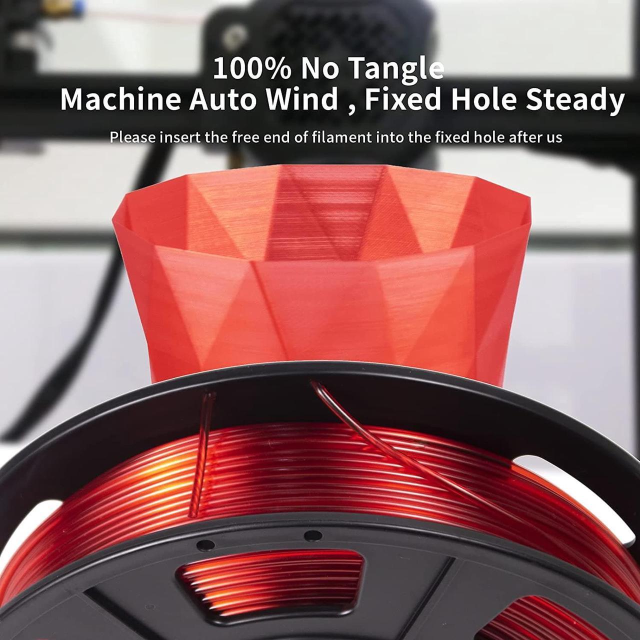 Alt view image 4 of 7 - 3D Printer Filament Bundle, High Speed PETG Filament for 50-600mm/s, Multicolor Transparent Filament Clear PETG Filament 1.75mm, 250g x 4 Spools(1kg), Orange/Blue/Green/Red
