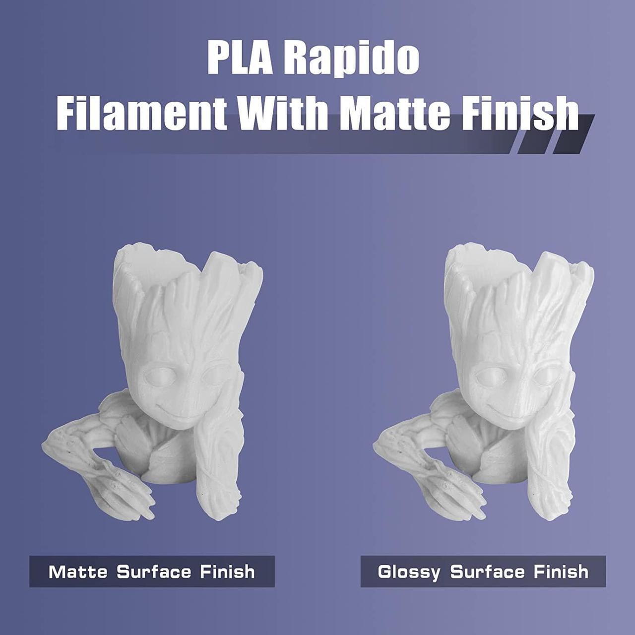 Alt view image 2 of 7 - R QIDI TECHNOLOGY Matte PLA Filament 1.75mm, 3D Printer Filament PLA Rapido Matte 1kg Spool (2.2lbs), Suitable for Hyper Speed Printing, 3D Printing Filament Fit Most FDM 3D Printers, Matte Black