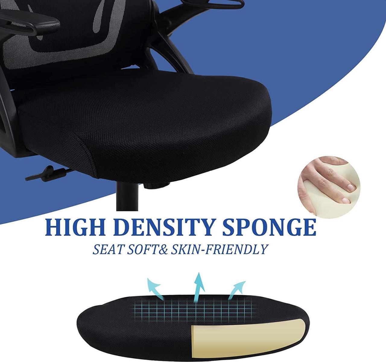 Alt view image 5 of 7 - Flysky Mesh Ergonomic Office Desk Chair - Adjustable Height Swivel Computer Task Chair with Lumbar Support and Flip-up Armrests, Black