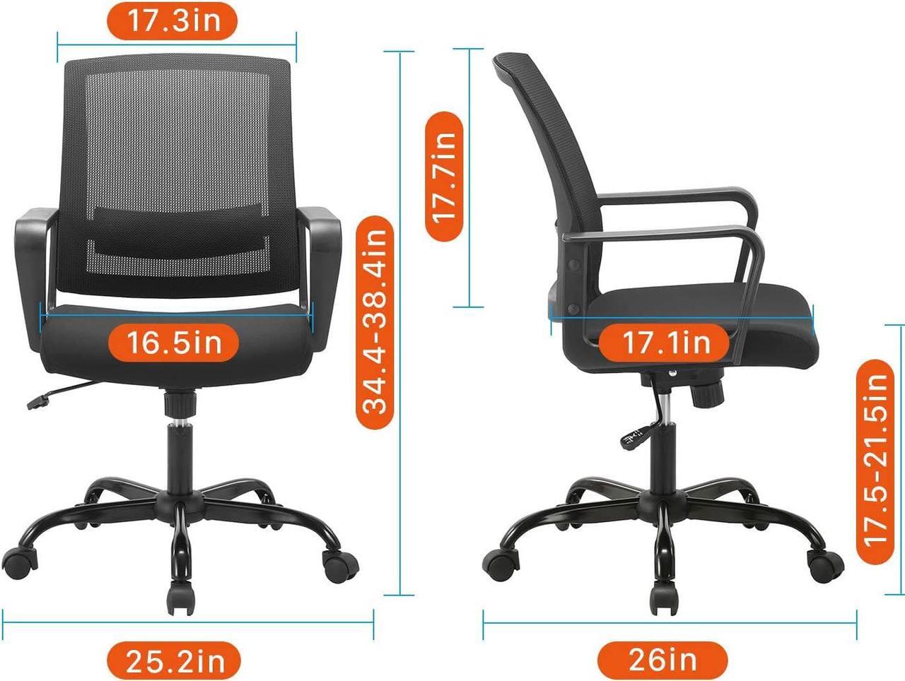 Alt view image 3 of 7 - CLATINA Ergonomic Rolling Mesh Desk Chair with Executive Lumbar Support and Adjustable Swivel Design for Home Office Computer Black 4 Pack