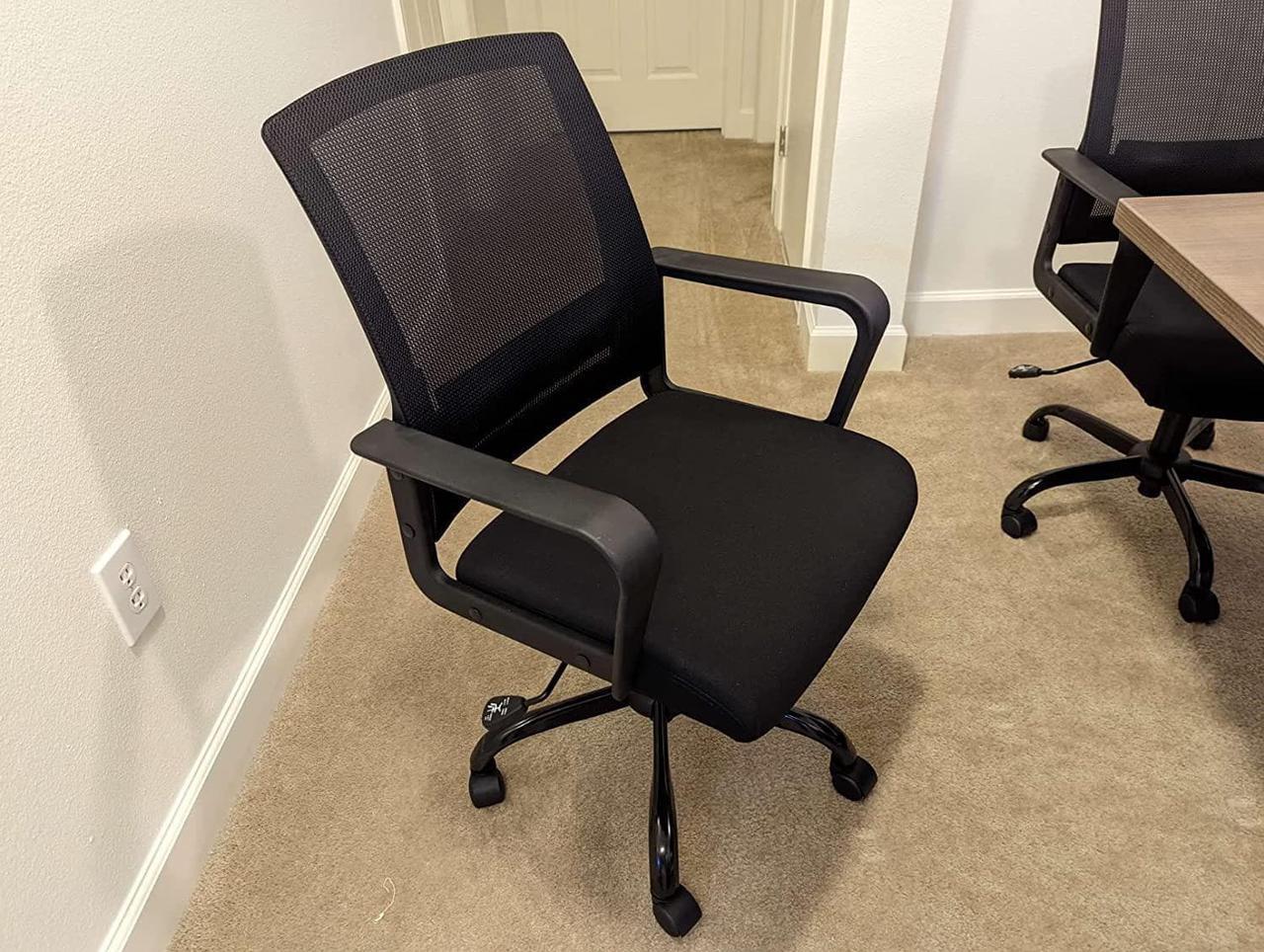 Alt view image 5 of 7 - CLATINA Ergonomic Rolling Mesh Desk Chair with Executive Lumbar Support and Adjustable Swivel Design for Home Office Computer Black 4 Pack