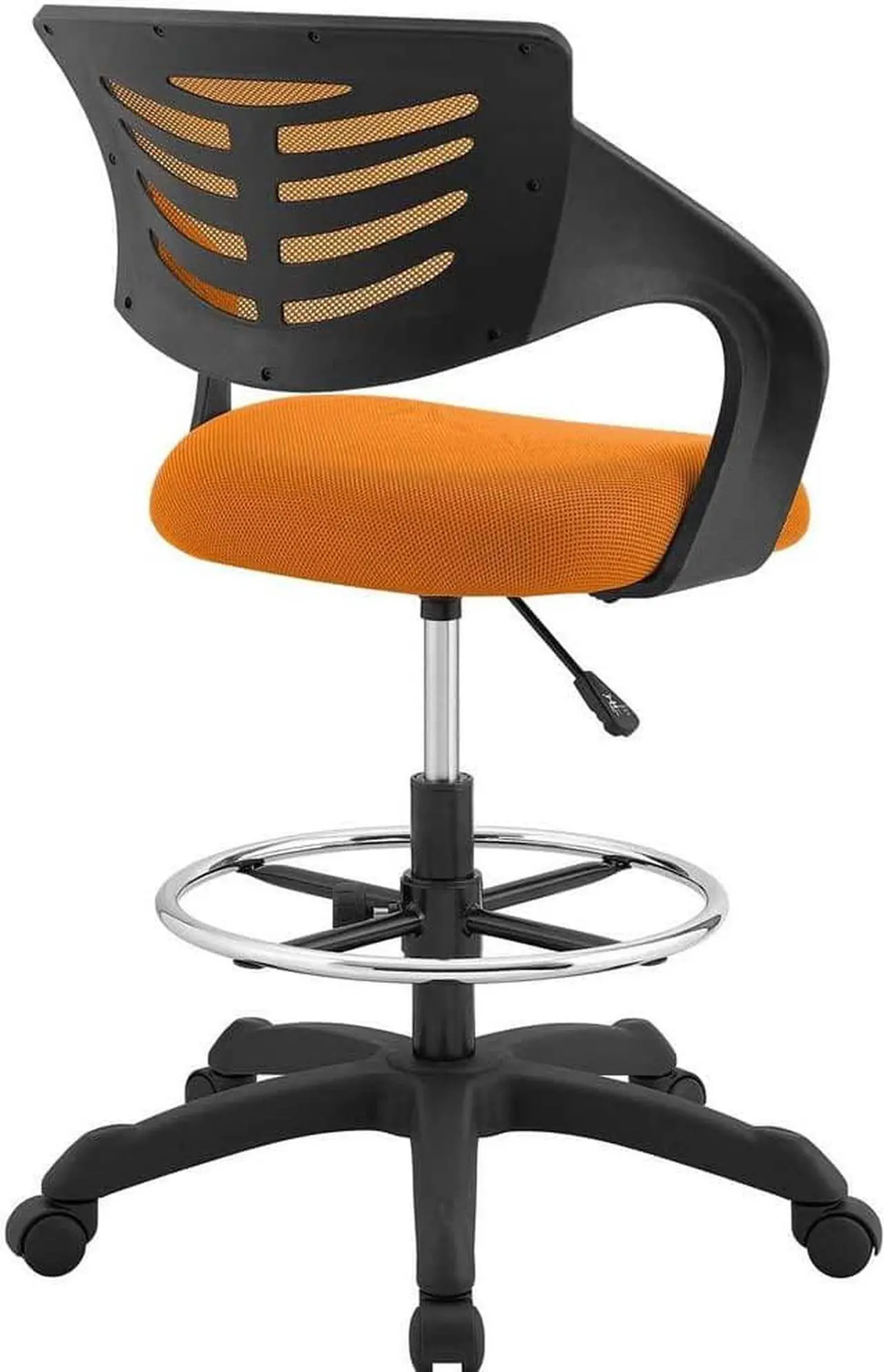 Alt view image 3 of 6 - Modway Thrive Drafting Chair - Tall Office Chair for Adjustable Standing Desks in Orange
