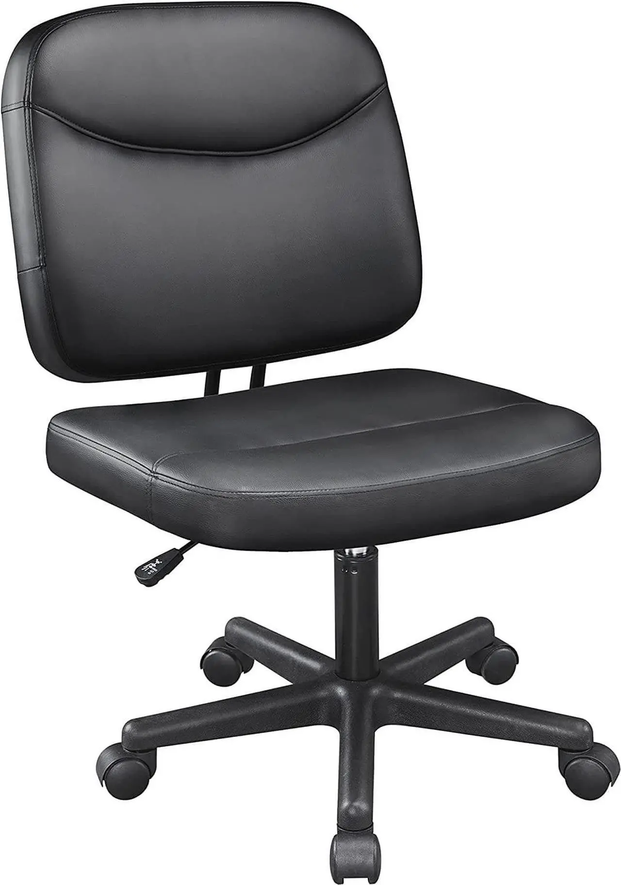 Main image of Topeakmart Task Desk Chair Height Adjustable Chair Computer Faux Leather Chair Without Arms, Black