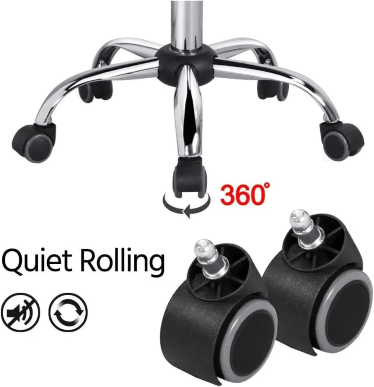 Alt view image 6 of 7 - Small Task Chair for Women, Low Back Armless PU Leather Ribbed Computer Executive Cute Desk Chair with Wheels, Rolling Vanity Makeup Chair Silla para Mujer for Makeup Room