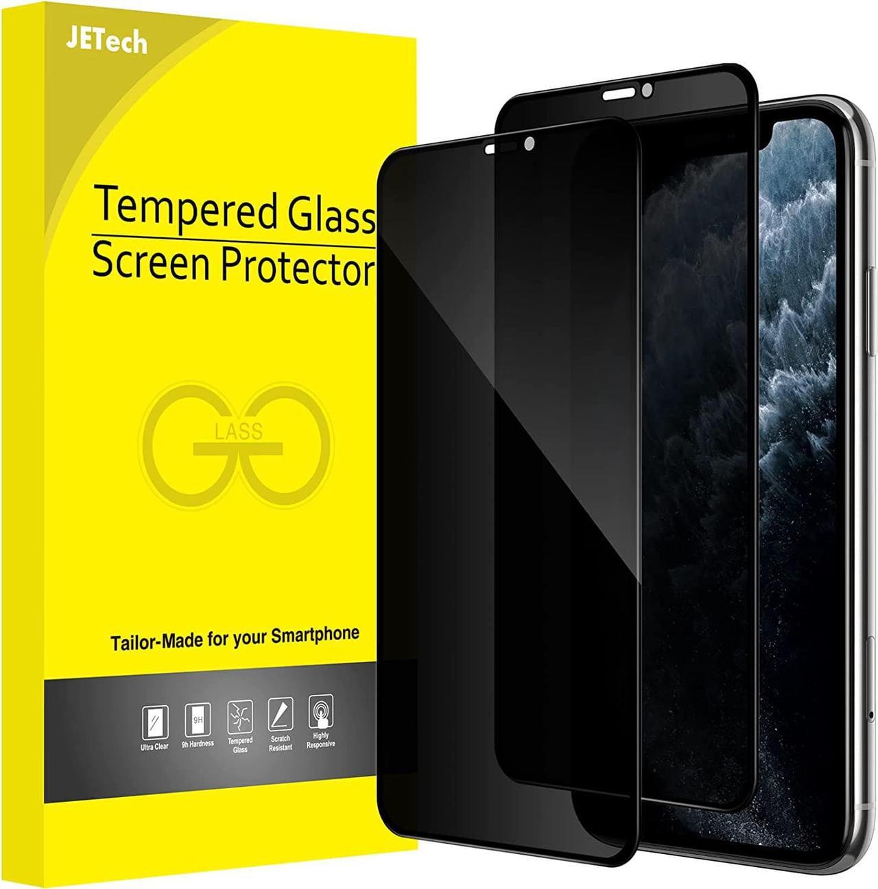 JETech Privacy Full Coverage Screen Protector for iPhone 11 Pro/X/XS 5.8-Inch, Anti-Spy Tempered Glass Film, Edge to Edge Protection Case-Friendly, 2-Pack