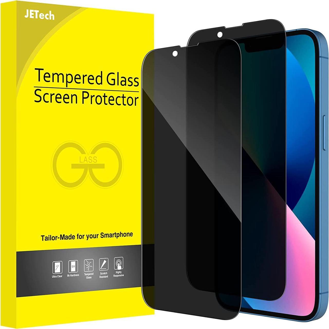 JETech Privacy Full Coverage Screen Protector for iPhone 13 mini 5.4-Inch, Anti-Spy Tempered Glass Film, Edge to Edge Protection Case-Friendly, 2-Pack