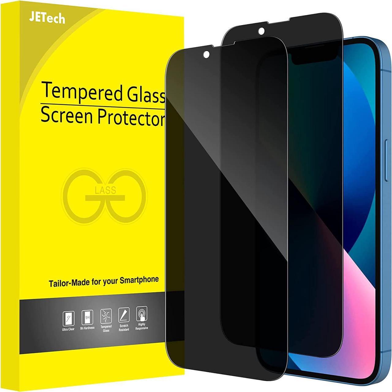 JETech Privacy Full Coverage Screen Protector for iPhone 13/13 Pro 6.1-Inch, Anti-Spy Tempered Glass Film, Edge to Edge Protection Case-Friendly, 2-Pack