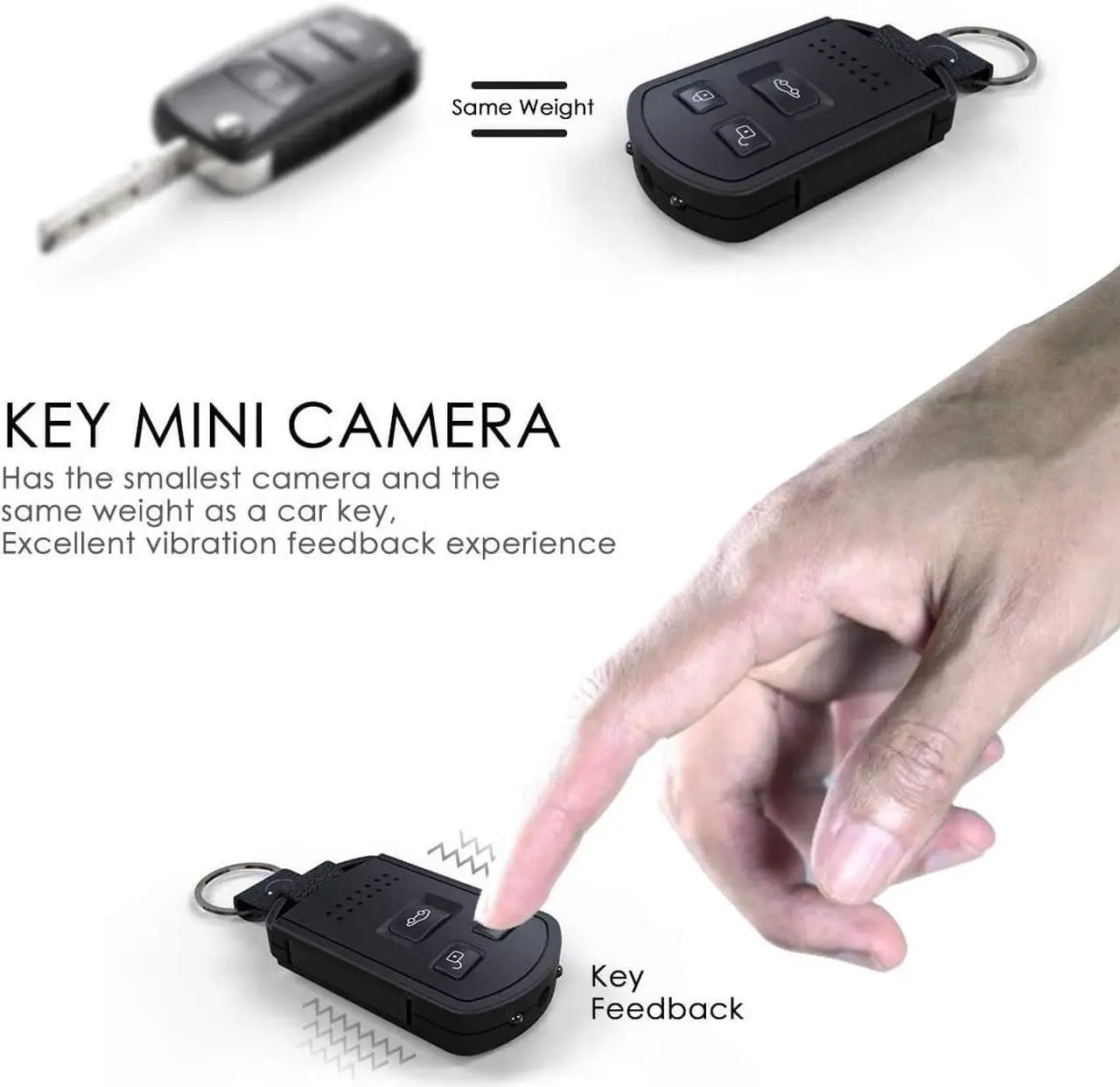 Alt view image 3 of 7 - Spy Camera Hidden Camera HD 1080P Indoor Home Security Mini Spy Camera Car Keychain Portable Video Recording Nanny Cam with Night Vision Motion Detection Gravity Sensor for Home Office Outdoor