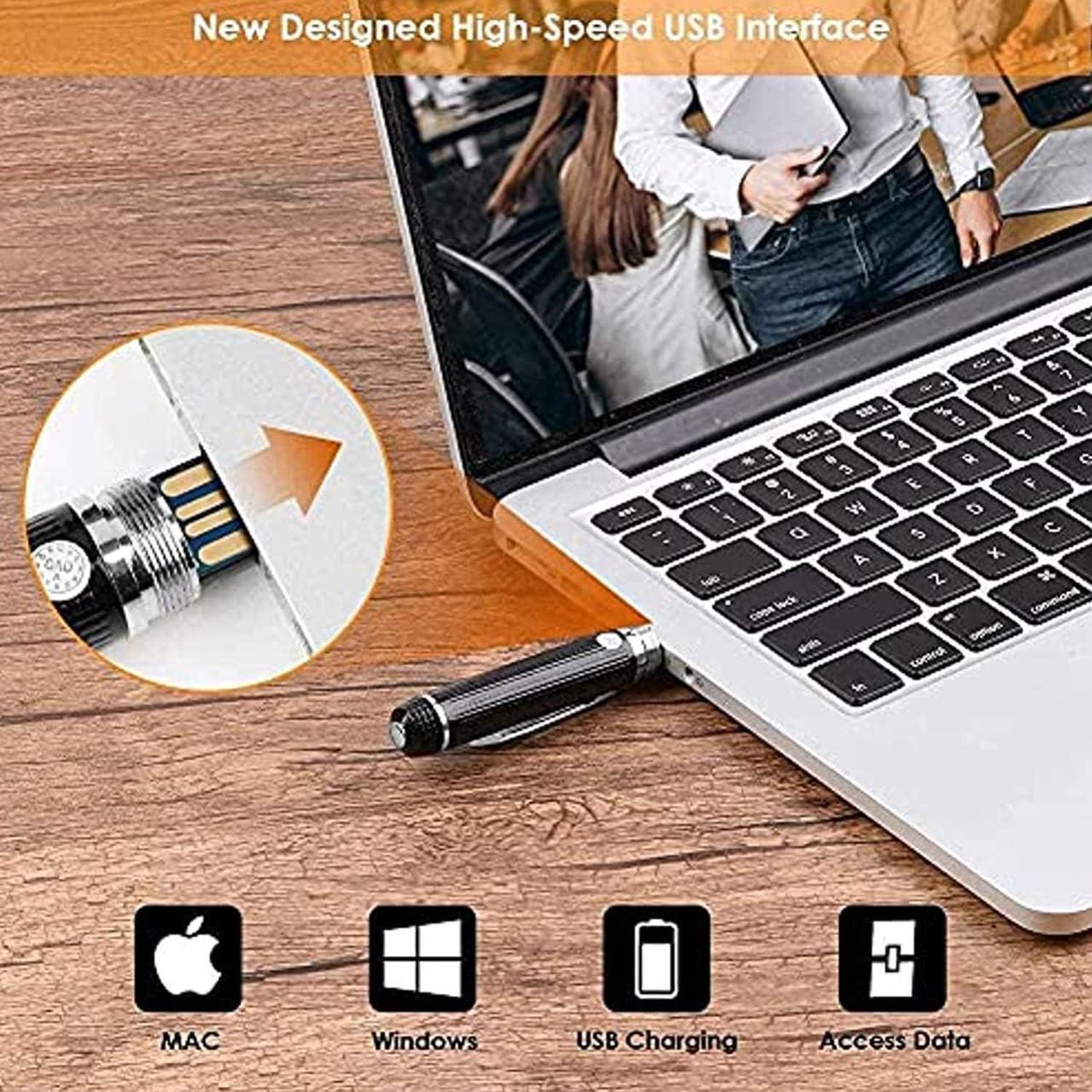 Alt view image 4 of 6 - Hidden Camera Pen 1080P HD 2.5Hrs with 32GB SD Card - 2 in 1 - Camera Pen - Mini Body Camera, Card Reader, 5 Refills for Business, Conference, Security