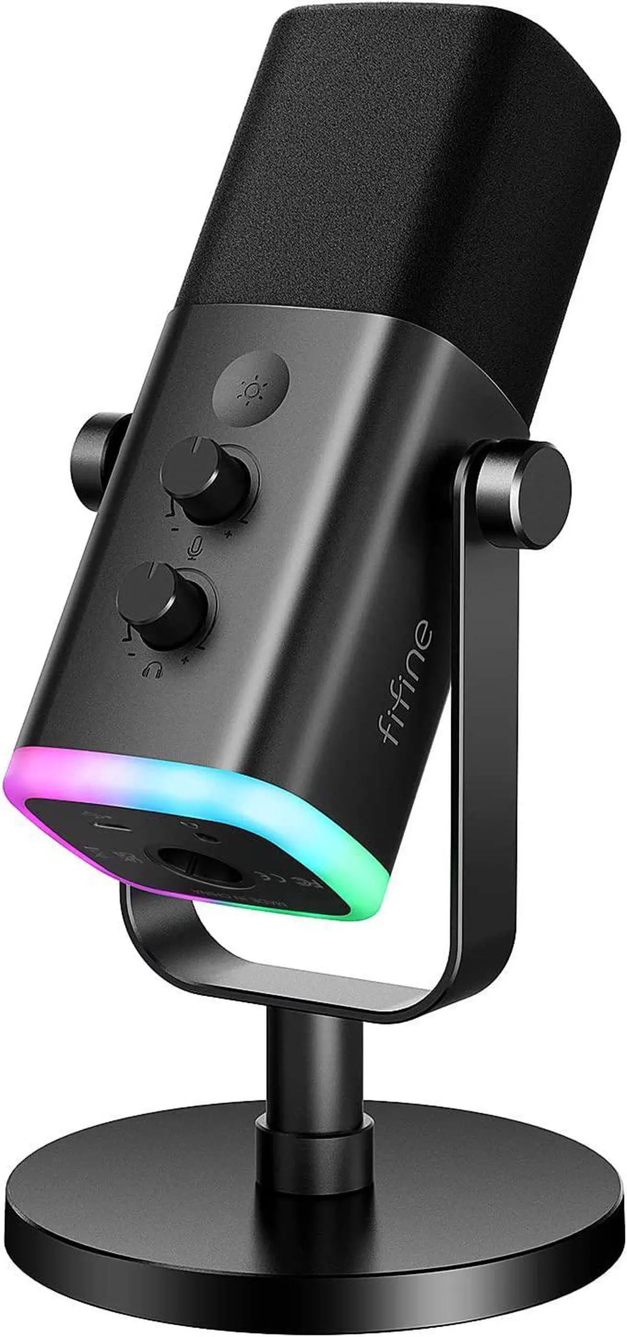 Main image of FIFINE XLR/USB Dynamic Microphone for Podcast Recording, PC Computer Gaming Streaming Mic with RGB Light, Mute Button, Headphones Jack, Desktop Stand, Vocal Mic for Singing YouTube-AmpliGame AM8