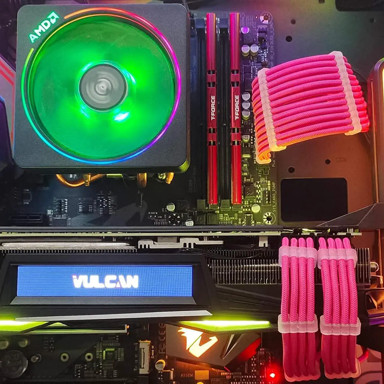 Alt view image 4 of 6 - ABNO1 PSU Cable Extension Kit 30CM Length with Two Sets of Cable Combs,1x24Pin/2x8Pin(4+4)/3x8Pin(6P+2P) PC Sleeved Cable for ATX Power Supply (Pink) (A-11)