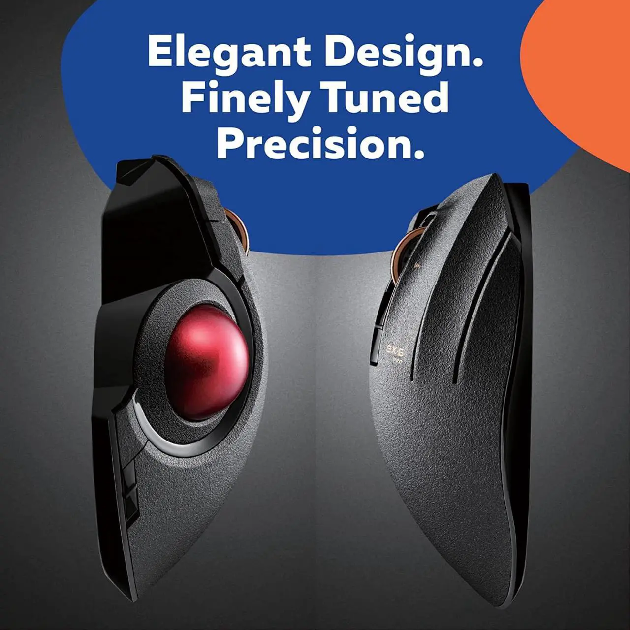 Alt view image 3 of 7 - ELECOM EX-G Pro Trackball Mouse, Wired, Wireless, Bluetooth, 3 Types Connection, Thumb Control, 8-Button Function, Ergonomic Design, 34 Smooth Red Ball, Windows11, macOS (M-XPT1MRXBK)