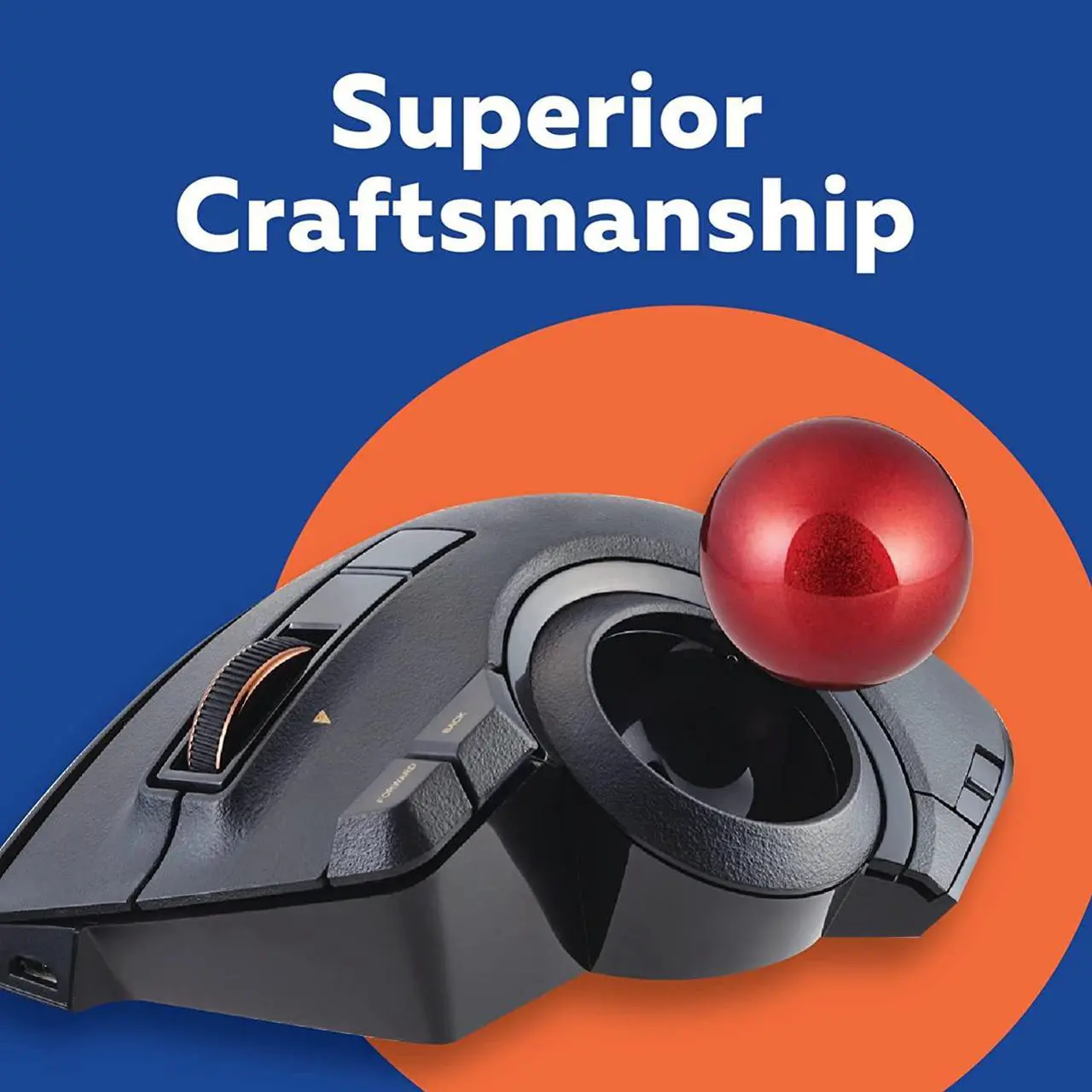 Alt view image 4 of 7 - ELECOM EX-G Pro Trackball Mouse, Wired, Wireless, Bluetooth, 3 Types Connection, Thumb Control, 8-Button Function, Ergonomic Design, 34 Smooth Red Ball, Windows11, macOS (M-XPT1MRXBK)