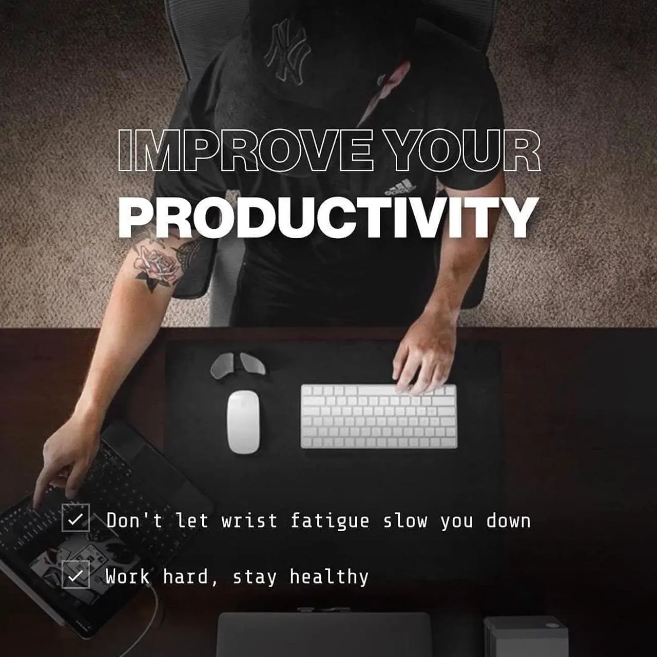 Alt view image 5 of 7 - Carpio 2.0 - Right-Handed Truly Ergonomic Wrist Rest for Mouse Carpal Tunnel Support Pain Relief Anti-Fatigue Easy Glide Sleek Office Computer Laptop Gaming - Small Grey