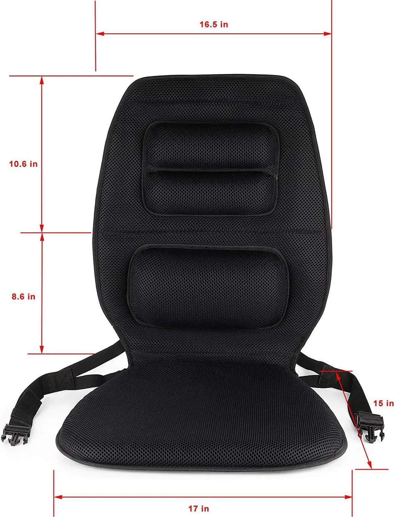 Alt view image 2 of 7 - FOMI Premium Gel Cushion and Firm Back Support | Seat Cushion Pad and Upper Lower Thoracic and Lumbar Pillow for Car, Office Chair | Pressure Sore, Coccyx Pain Relief | Posture Aid (Grid Gel)
