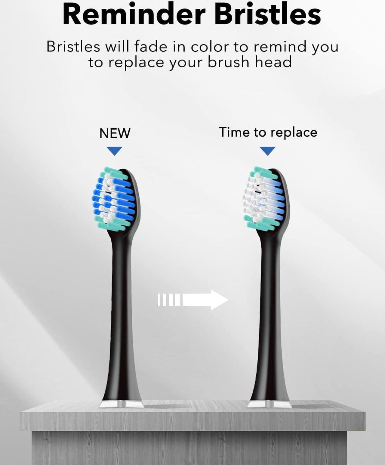 Alt view image 4 of 6 - MySmile Electric Toothbrush for Adults, Rechargeable Sonic Electronic Toothbrush with 6 Brush Heads and Travel Case, 2 Mins 5 Modes Smart Timer, 48000VPM (Black)