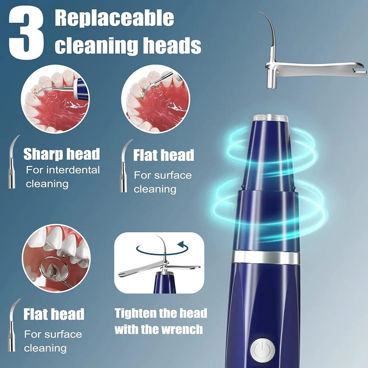 Alt view image 3 of 6 - Plaque/Tartar Remover for Teeth, Dental Calculus Remover Teeth Cleaning Kit with LED Light & 5 Adjustable Modes