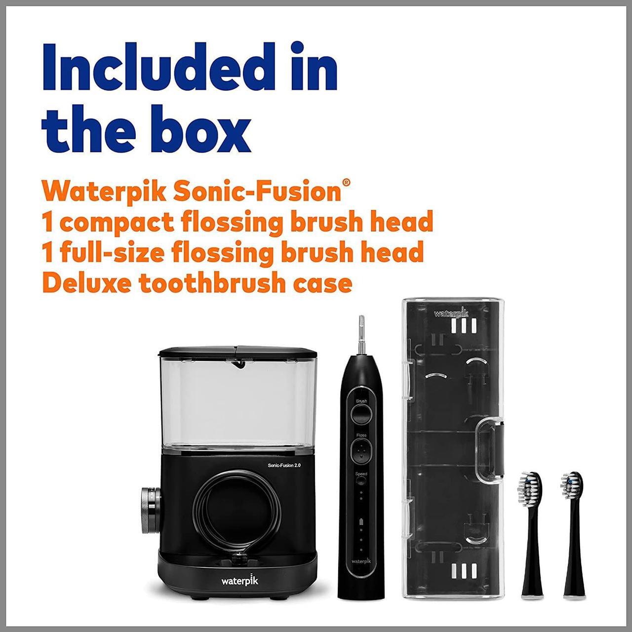 Alt view image 6 of 7 - Waterpik Sonic-Fusion 2.0 Professional Flossing Toothbrush, Electric Toothbrush and Water Flosser Combo In One, Black