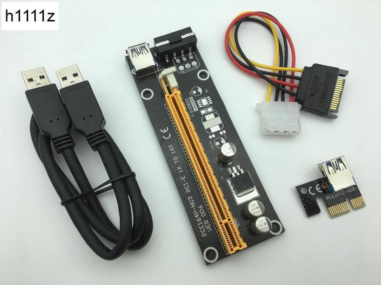 60cm PCI-E Extender PCI Express Riser Card 1x to 16x USB 3.0 SATA to 4Pin Power Supply for Mining Bitcion Miner BTC Antminer